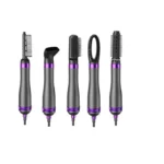 5 in 1 Hair Styler with Dryer & Straightening Brush for Voluminous, Sleek, and Smooth Hair