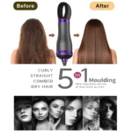 5 in 1 Hair Styler with Dryer & Straightening Brush for Voluminous, Sleek, and Smooth Hair